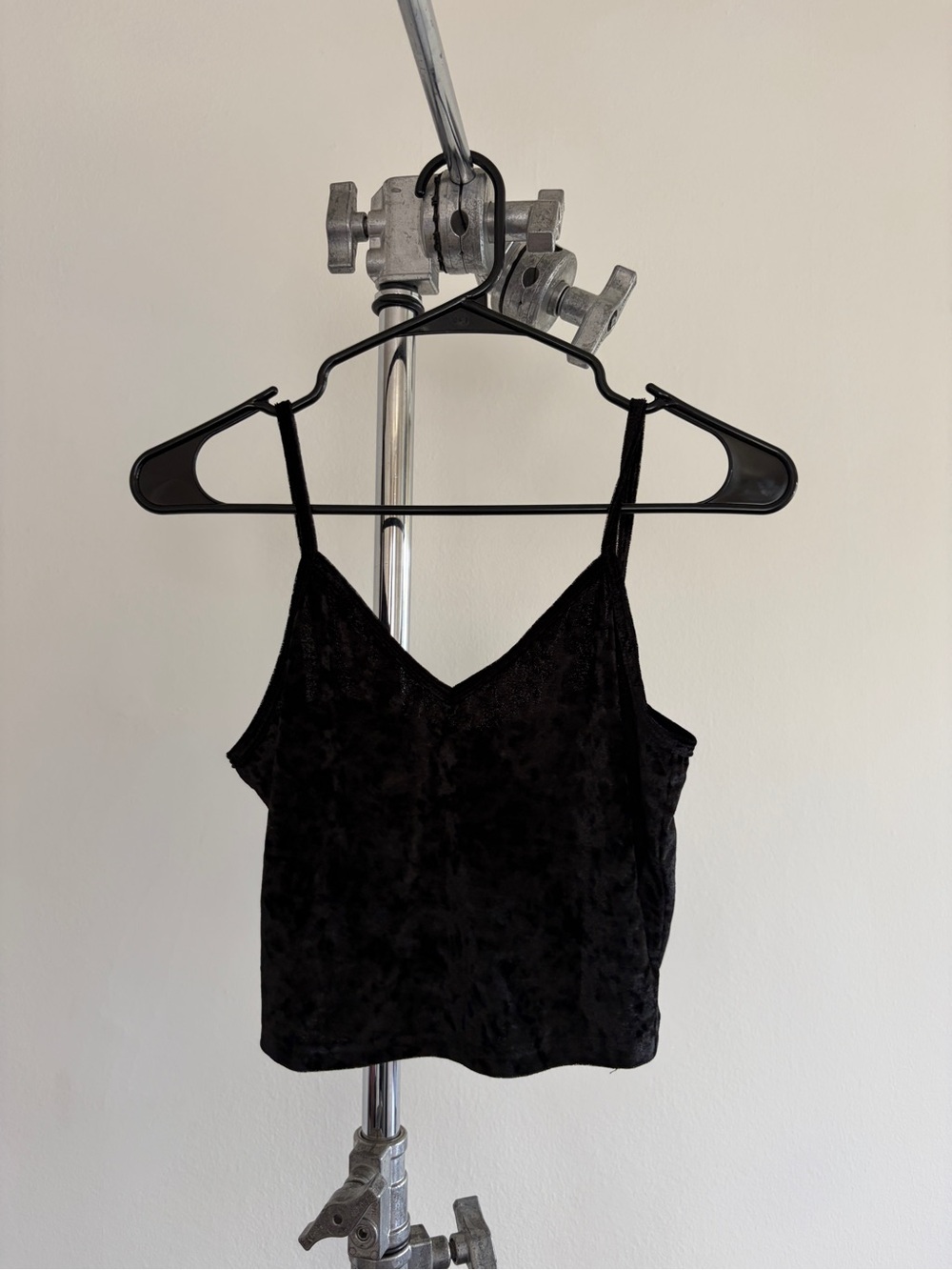 Women's Black Velvet V-Neck Cami